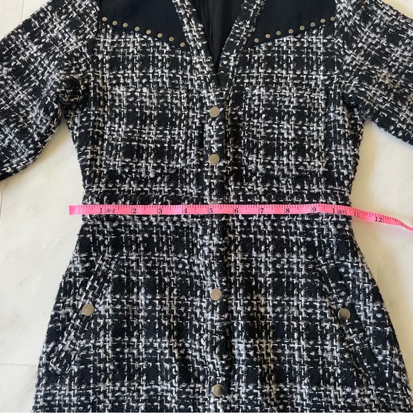 Suncoo Paris Black & White Tweed  Mini Dress - Picture 12 of 13
